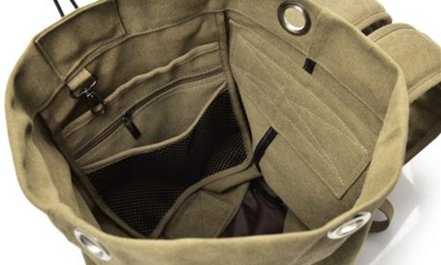 Image 5: Canvas Utility Backpack