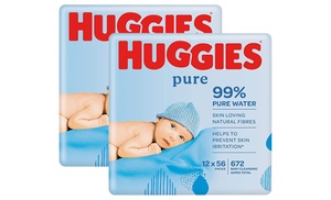 12- or 24-Pack of Huggies Pure Baby Wipes