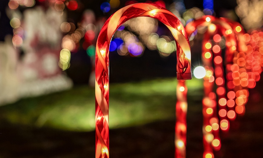 Image 8: Battery-Operated Christmas Candy Cane Pathway Lights