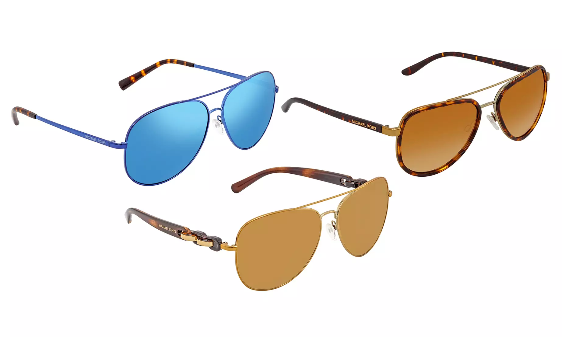 Michael Kors Lime Aviator Sunglasses Michael Kors MK5007 Hvar L (59 - 14) with Grey lenses and  main image 4