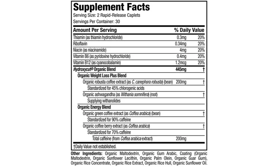 Hydroxycut Organic Weight Loss Supplement (60-Count) and Hydroxycut Pill Box - Second Medium