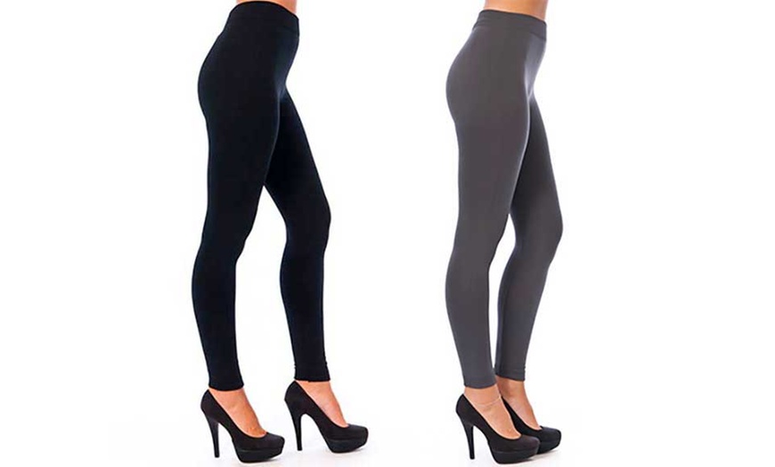 Image 10: Fleece Lined Leggings Two-Pack