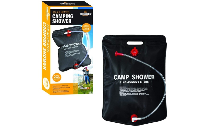 Milestone Solar-Heated 20L Camping Shower | Groupon Goods