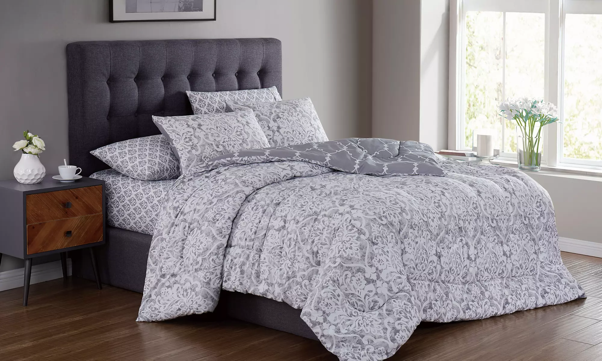 Reversible Printed Comforter Sets with Sheets (5 or 7-Piece) - Primary Image