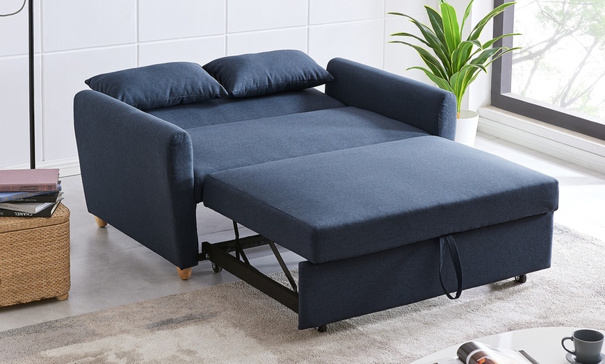 Image 7: Two-Seater Pull-Out Sofa Bed