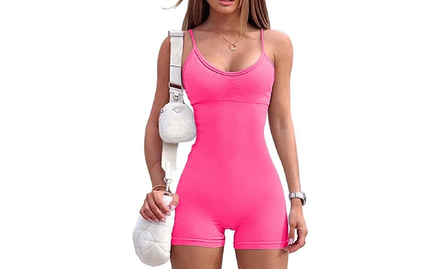 Image 8: Women's One Piece Spaghetti Strap Tummy Control Playsuit