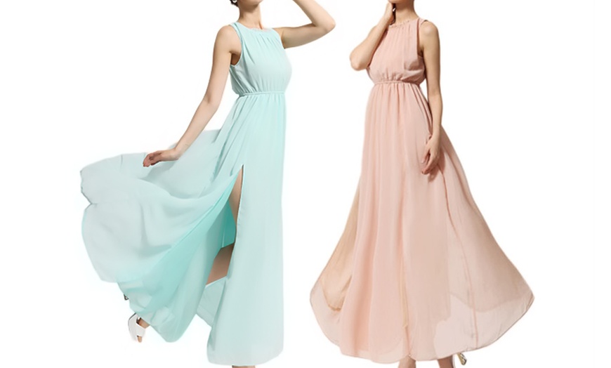 Image 1: Chiffon Maxi Dress