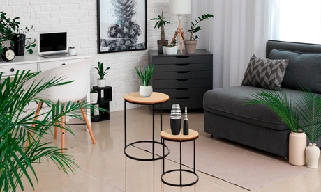 Set di 2 tavolini in stile industriale