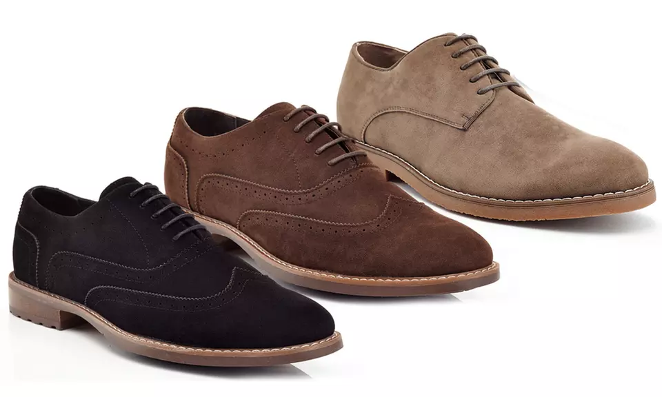 Adolfo Men's Microsuede Derby or Brogue Shoes - Primary Image