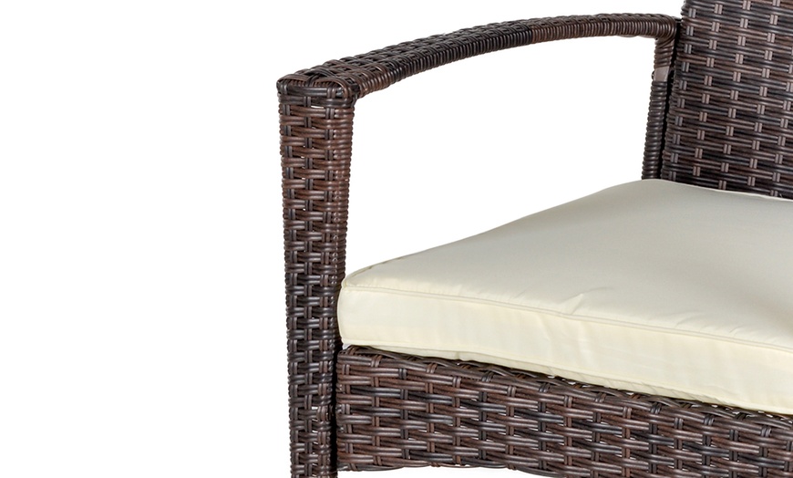 Image 10: Outsunny Rattan-Effect Rocking Chair