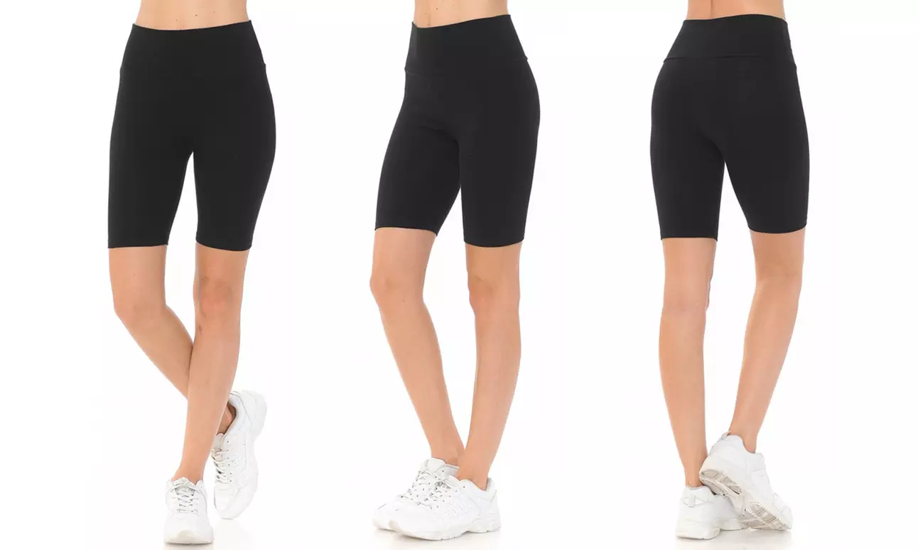 Women's High-Waist Active Biker Shorts. Plus Sizes Available (3-Pack) - Primary Image