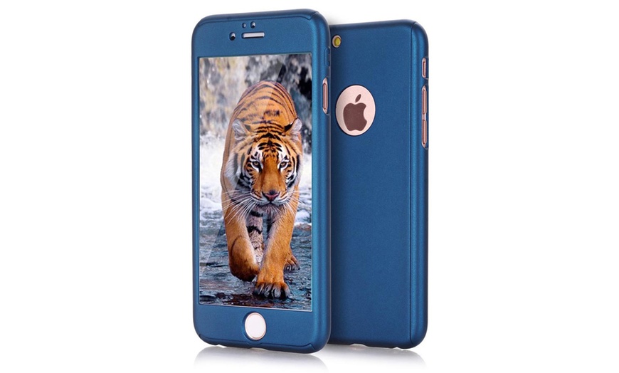 Image 8: 360 Cover with Tempered Glass Screen Protector For iPhone