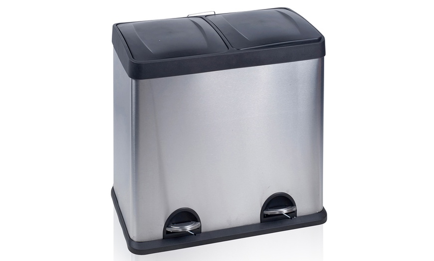 Image 7: Two-Compartment Pedal Bin