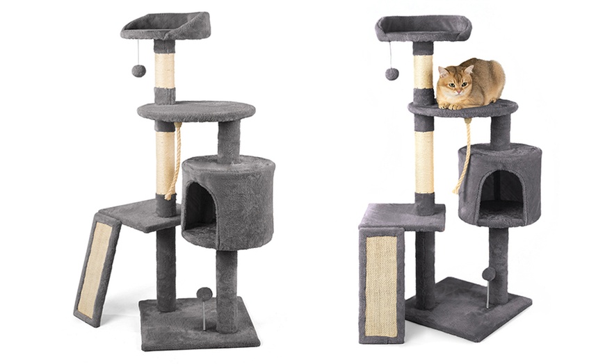 Image 22: Arbre à griffes en sisal naturel avec niche pour chats et jeux inclus