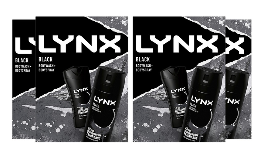 Image 4: Lynx Black Body Wash and Body Spray Gift Set for Men