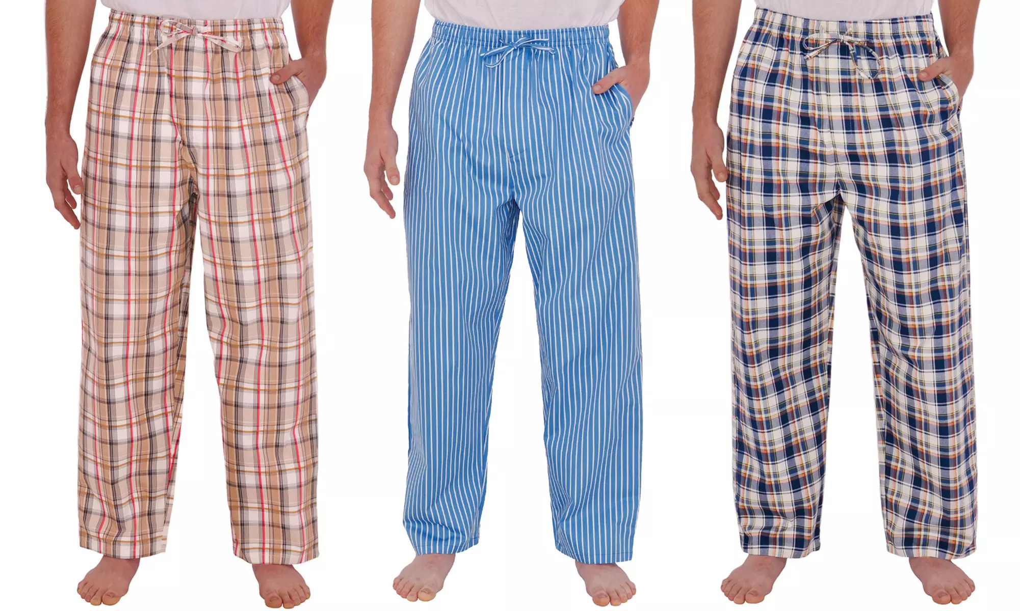 Alexander Del Rossa Men's Cotton Sleep Pants (3-Pack) - Primary Image