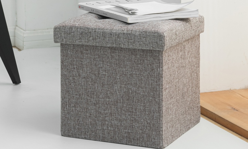 Image 2: Folding Ottoman Storage Benches with Hidden Storage
