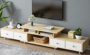 Oak-Effect TV Cabinet with Cupboard