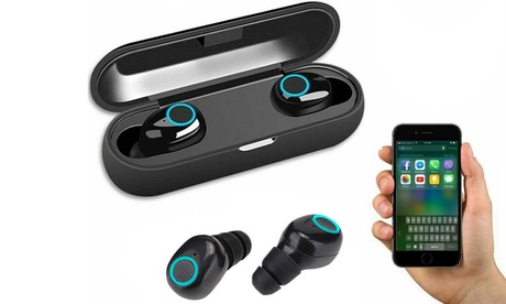 Auricolari bluetooth wireless con custodia di ricarica per IOS Android Q10-TWS