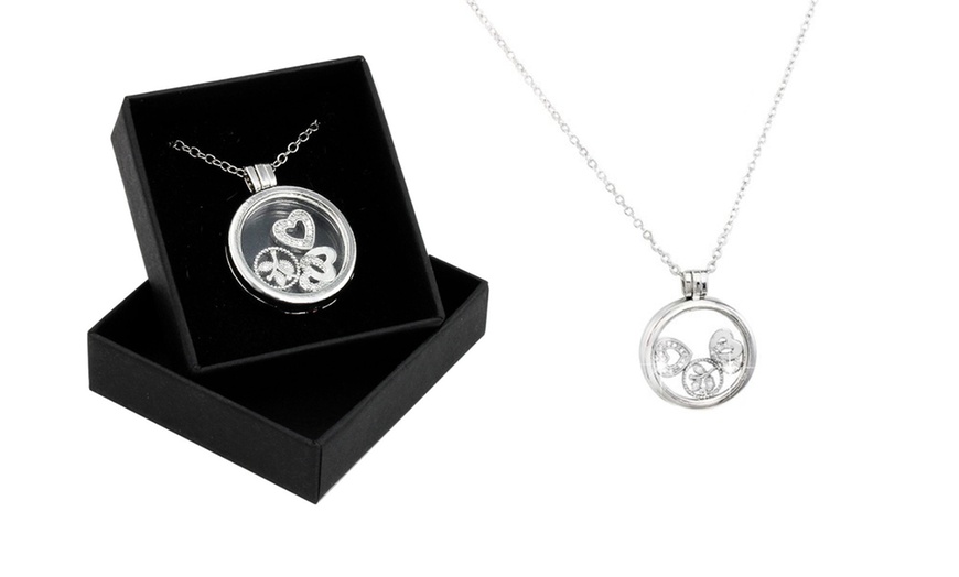 Image 1: One or Two Floating Pendants Made with Crystals from Swarovski®