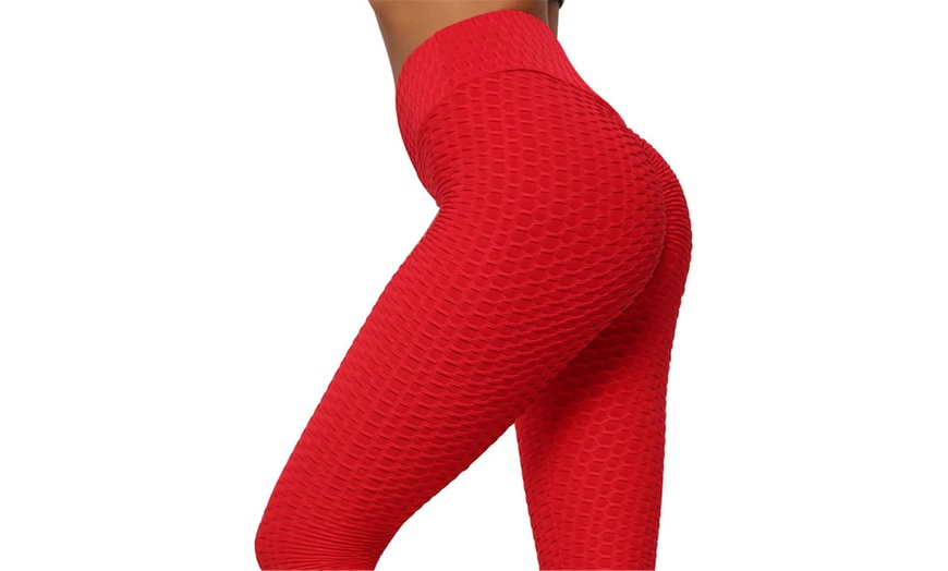 Textured High-Waist Leggings | Groupon Goods