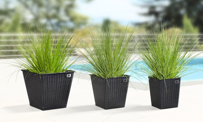 pflanzkubel polyrattan, 3er-set polyrattan-pflanzkübel | groupon goods, Design ideen