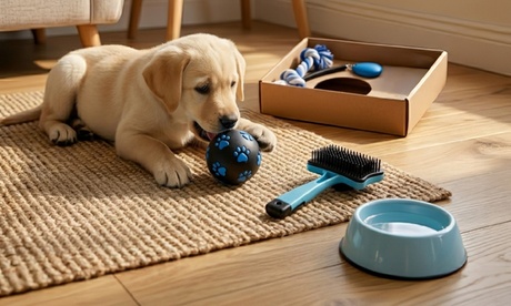 5-teiliges Starterset „Blue Puppy“ für Welpen und kleine Hunde