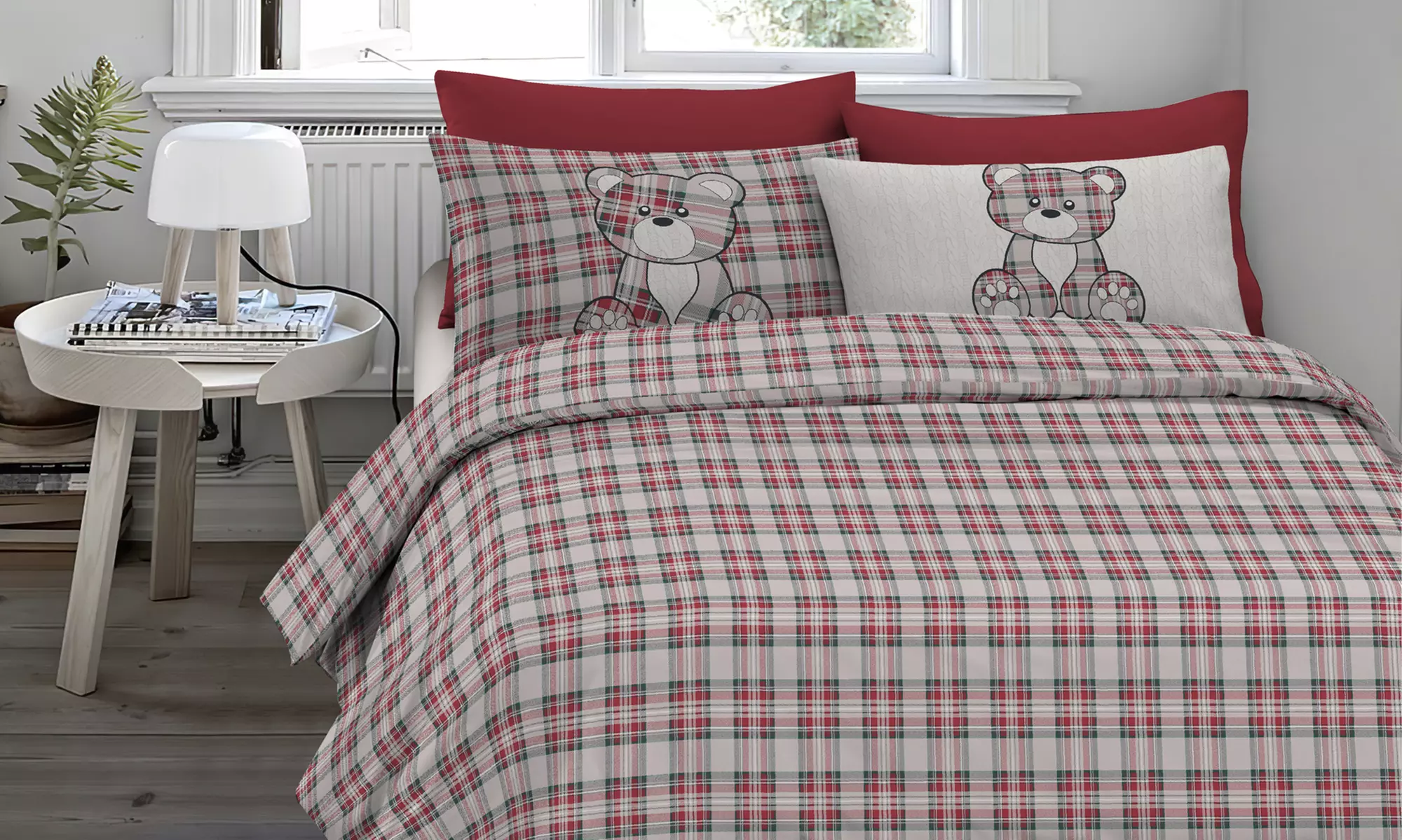 Juego de funda nórdica de franela 100 % algodón con fundas de almohada