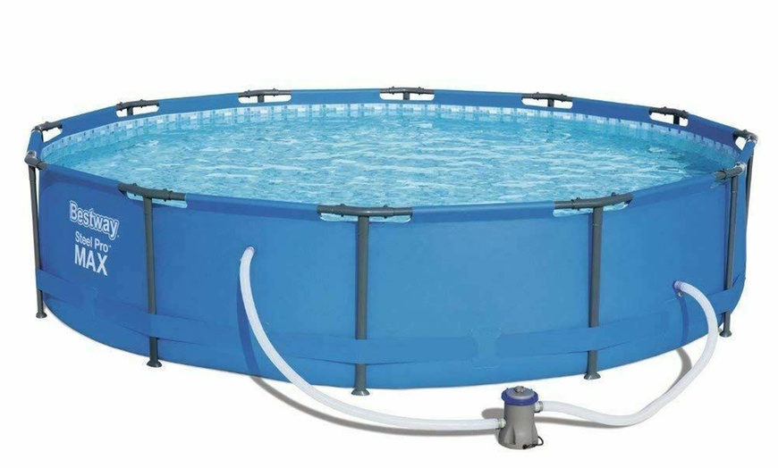 Image 2: Bestway 12ft Steel Pro Frame Swimming Pool With Free Delivery
