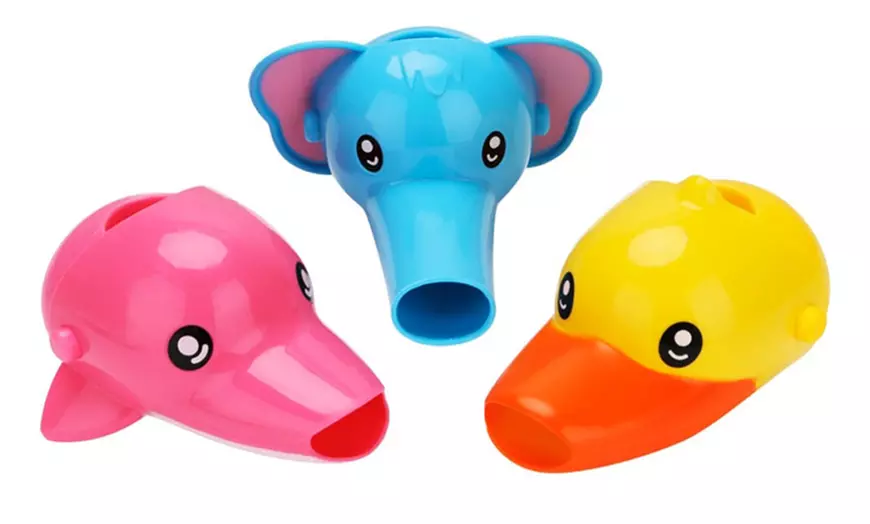Image 2: 1 o 2 extensiones de grifo con forma de delfín, elefante o pato