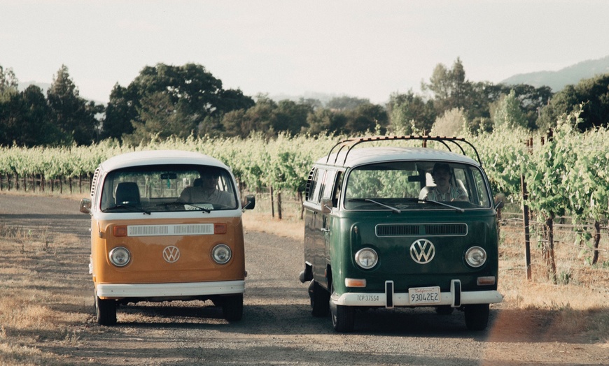 Image 1: Winery Hop in a Vintage VW Bus with Lunch for up to 6 or 8 Adults! 