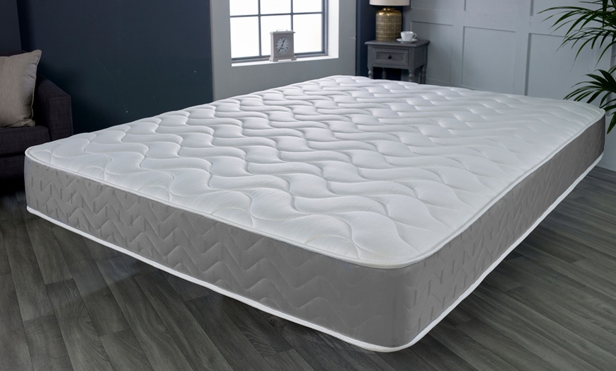 Image 3: Grey Memory Sprung Open Coil Zig-Zag Mattress