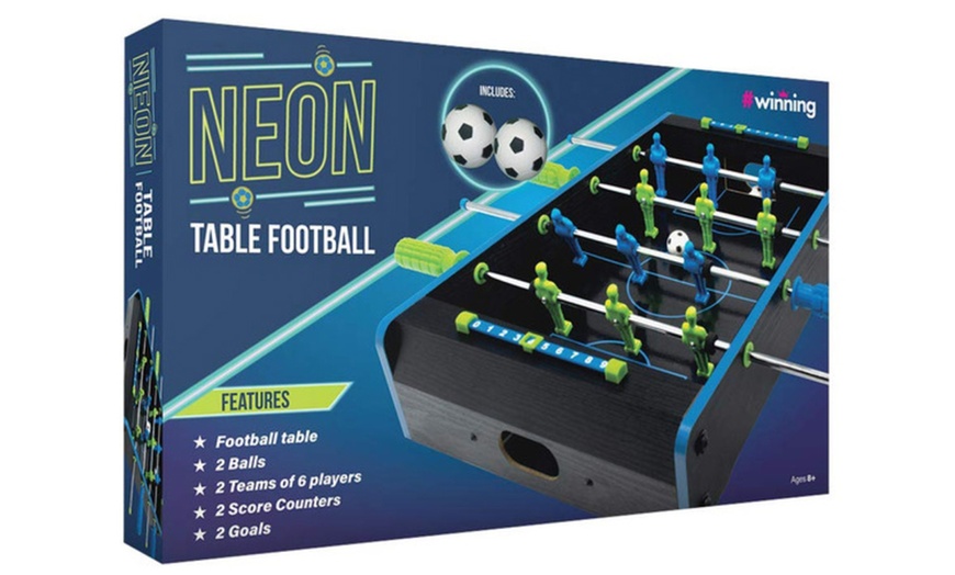 Image 5: #winning Compact Neon Table Soccer Set