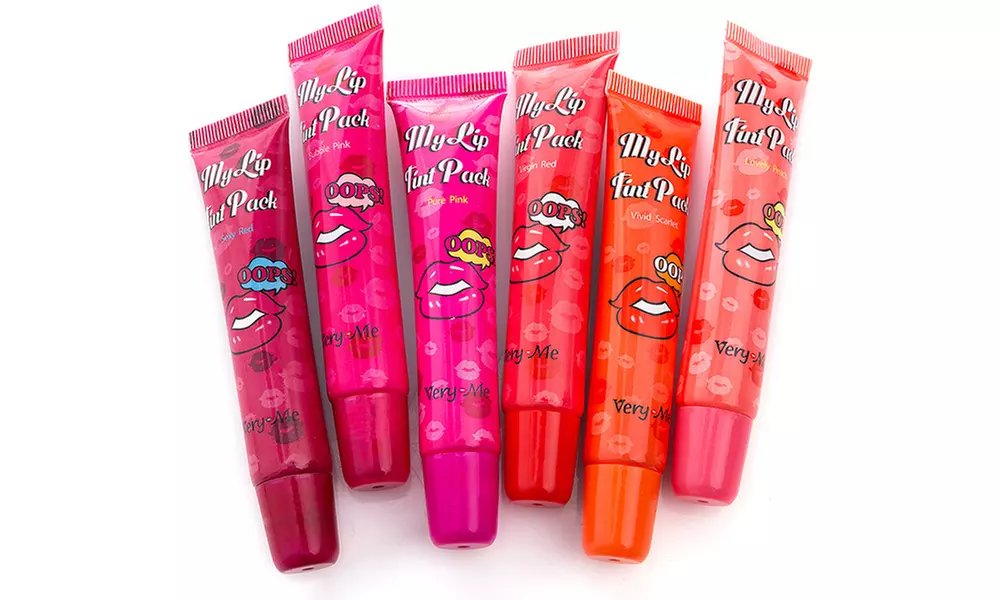 Peel-Off 24-Hour Long-Lasting Waterproof Lipstick Set (6-Piece) - Primary Image