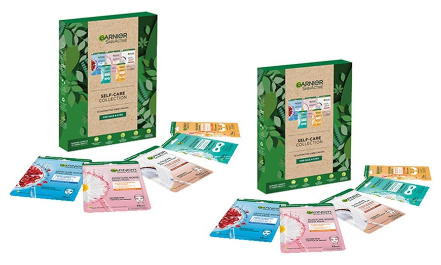 Image 1: Garnier Two-Piece Face Masks Self-Care Gift Set