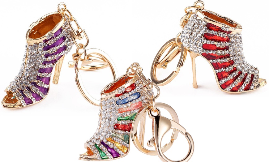 Image 13: High Heels Rhinestone Key Ring
