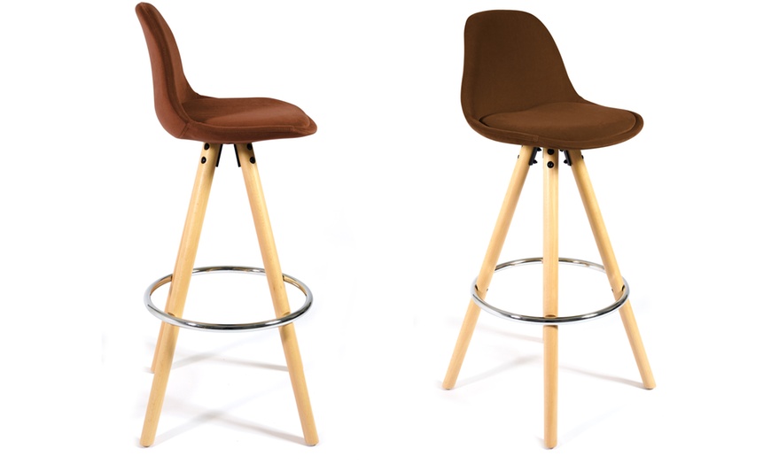 Image 16: Barcelona Retro-Style Bar Stool Two-Piece Set