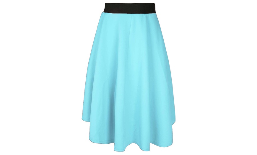 Image 11: Oops High-Low Hem Skater Skirt