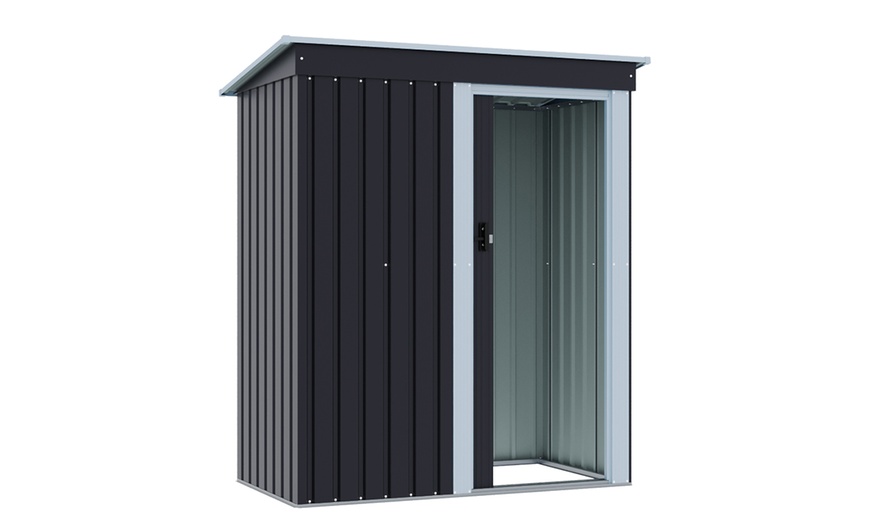 Image 6: 5ft x 3ft Charcoal Black Steel Storage Shed