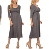 Image 7: MOA Collection Women's Solid Casual Relaxed-Fit Pleated Maxi Dress