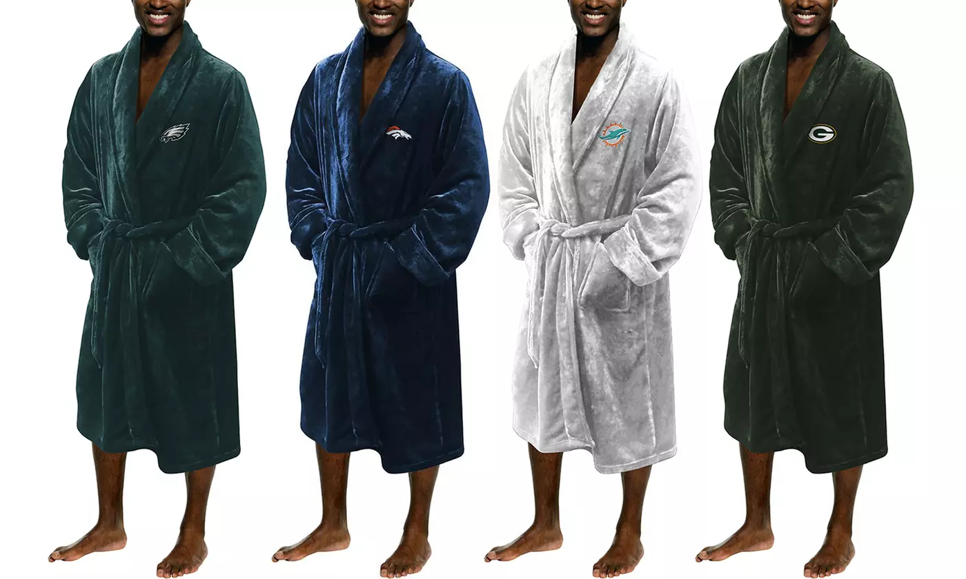 NFL Silk Touch Lounge Unisex Bathrobe (Broncos, Dolphins, Packers) - Primary Image