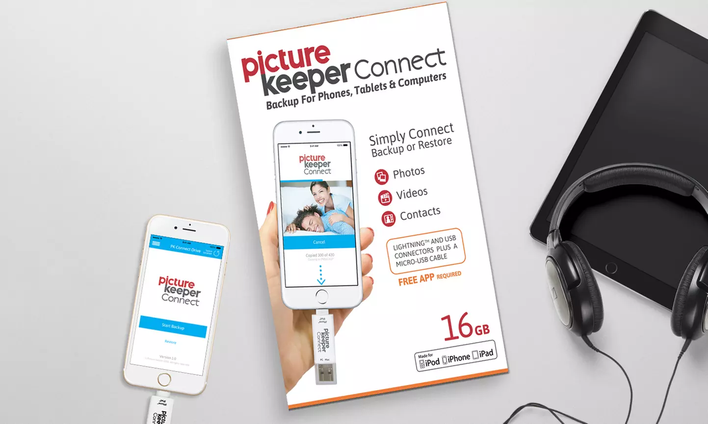 16GB USB Photo-Saving Device for iOS and Android Mobile Devices from Picture Keeper (50% Off) - Primary Image