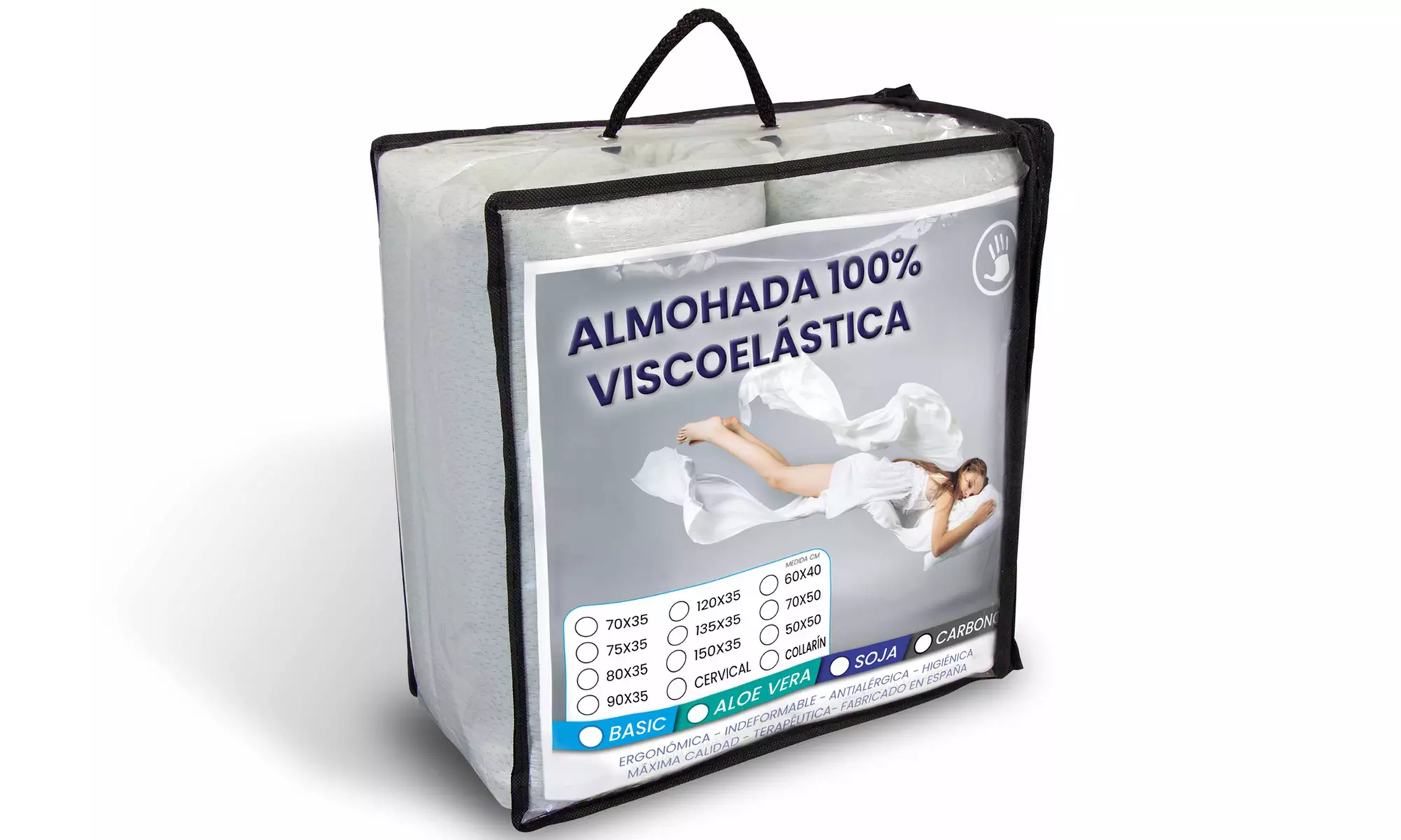 1 o 2 almohadas viscoelásticas con carbono de Sonno - Second Medium