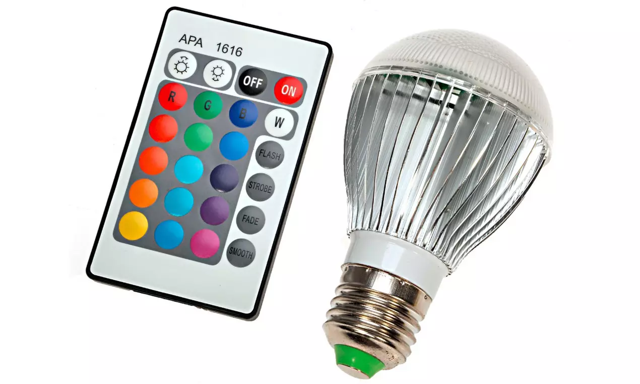 Color-Changing LED Light Bulb with Remote Control - Primary Image