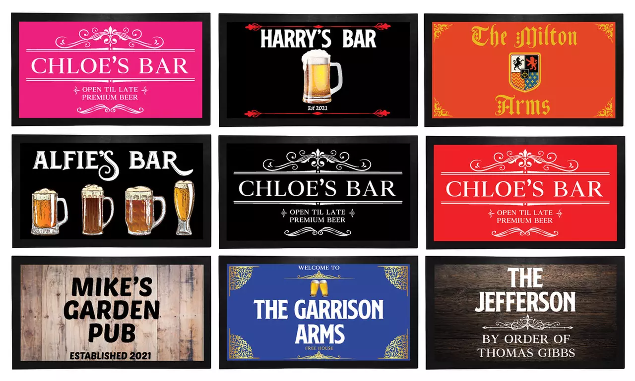 Personalised Bar Mat from DecoMatters