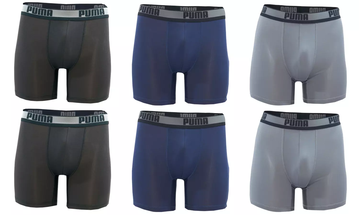 Puma Men's Athletic Fit Performance Boxer Briefs (6-Pack) - Second Medium