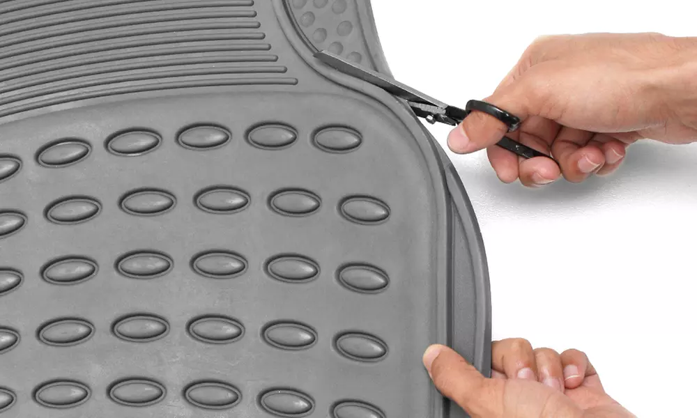 Universal Fit Ridged Rubber Car Floor Mats (3-Piece Set) - Second Medium