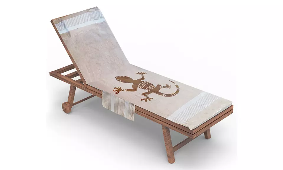 Telo mare in cotone con cuscino removibile e tasche portaoggetti