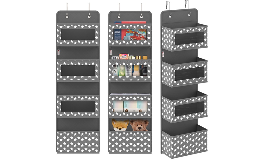 Image 9: Four- or Five-Tier Over-the-Door Hanging Organiser