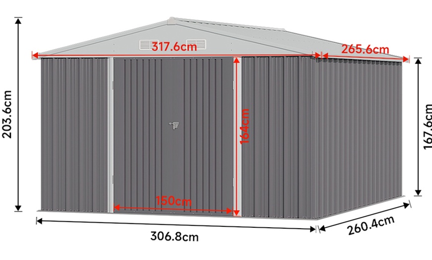 Image 10: Galvanised Metal Storage Shed